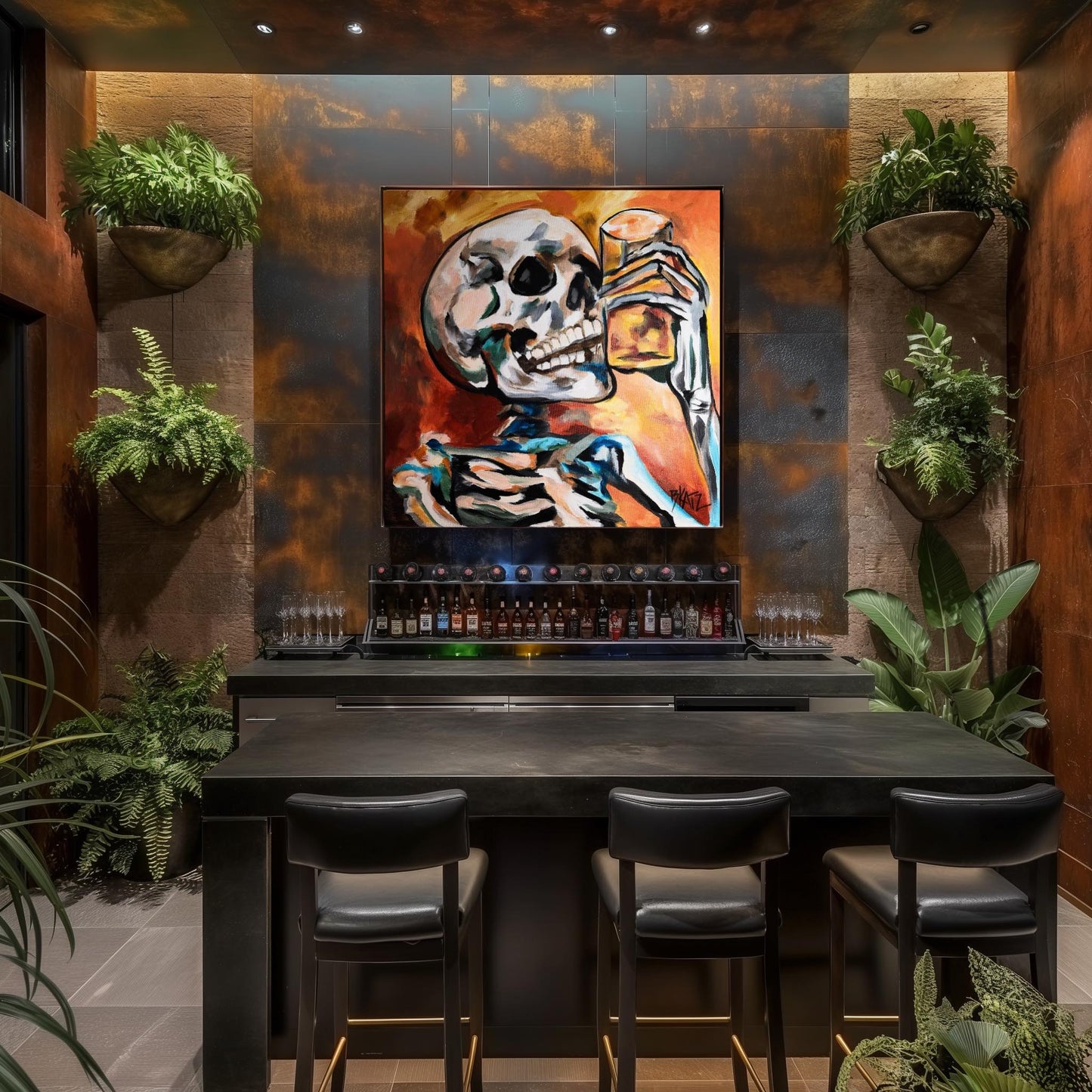 'Put It On My Tab' Toxic Art PRINT on canvas 20x20