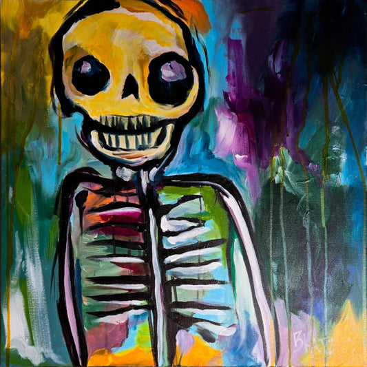 'Skellyween' Toxic Art PRINT on canvas 20x20
