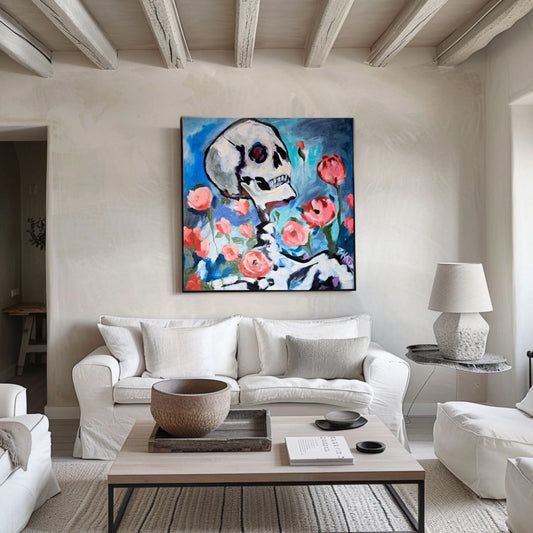 'Sniff The Flowers' Print on Canvas 24x24