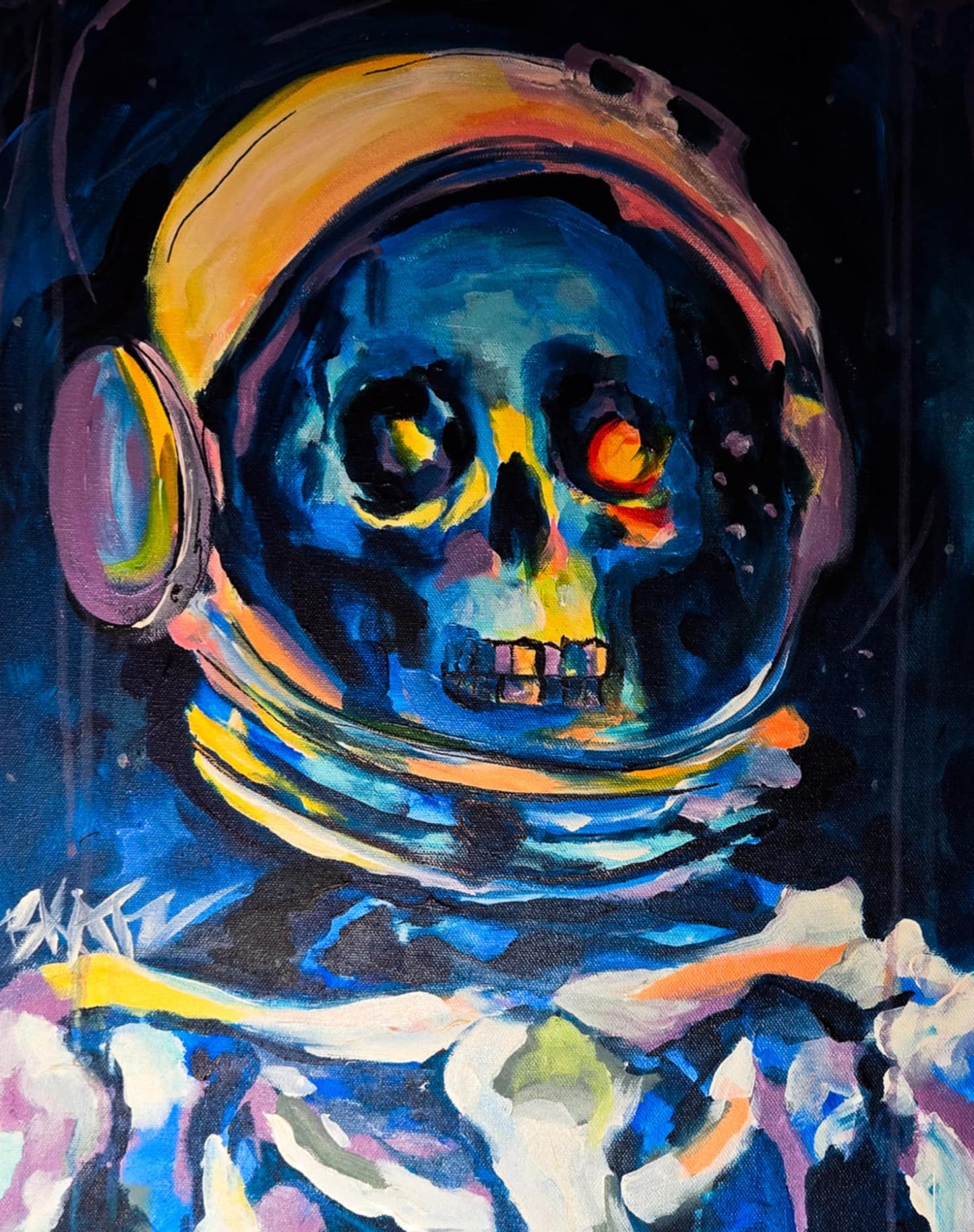 'Astro Skelly' Print on Canvas 16x20