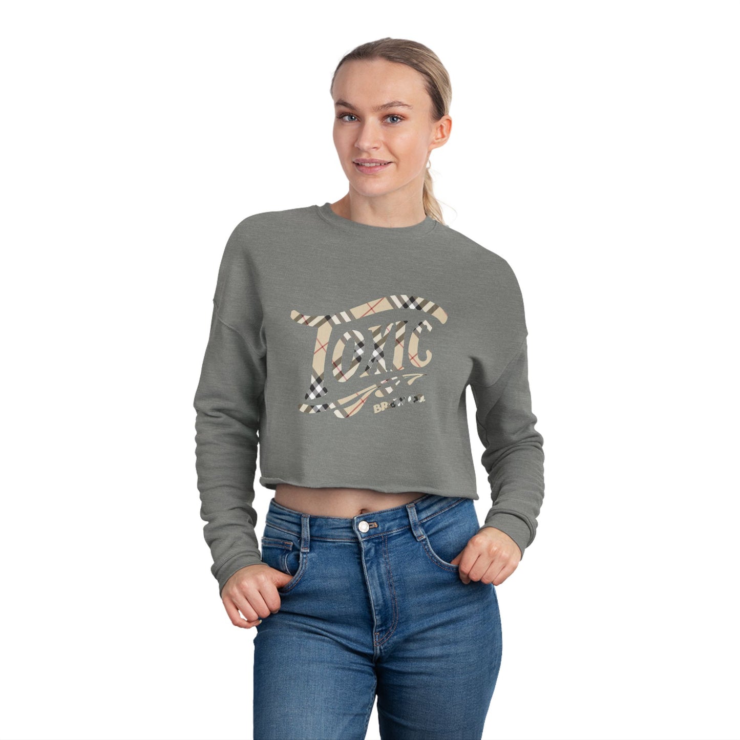 Vintage Pattern B Crop Top Sweatshirt
