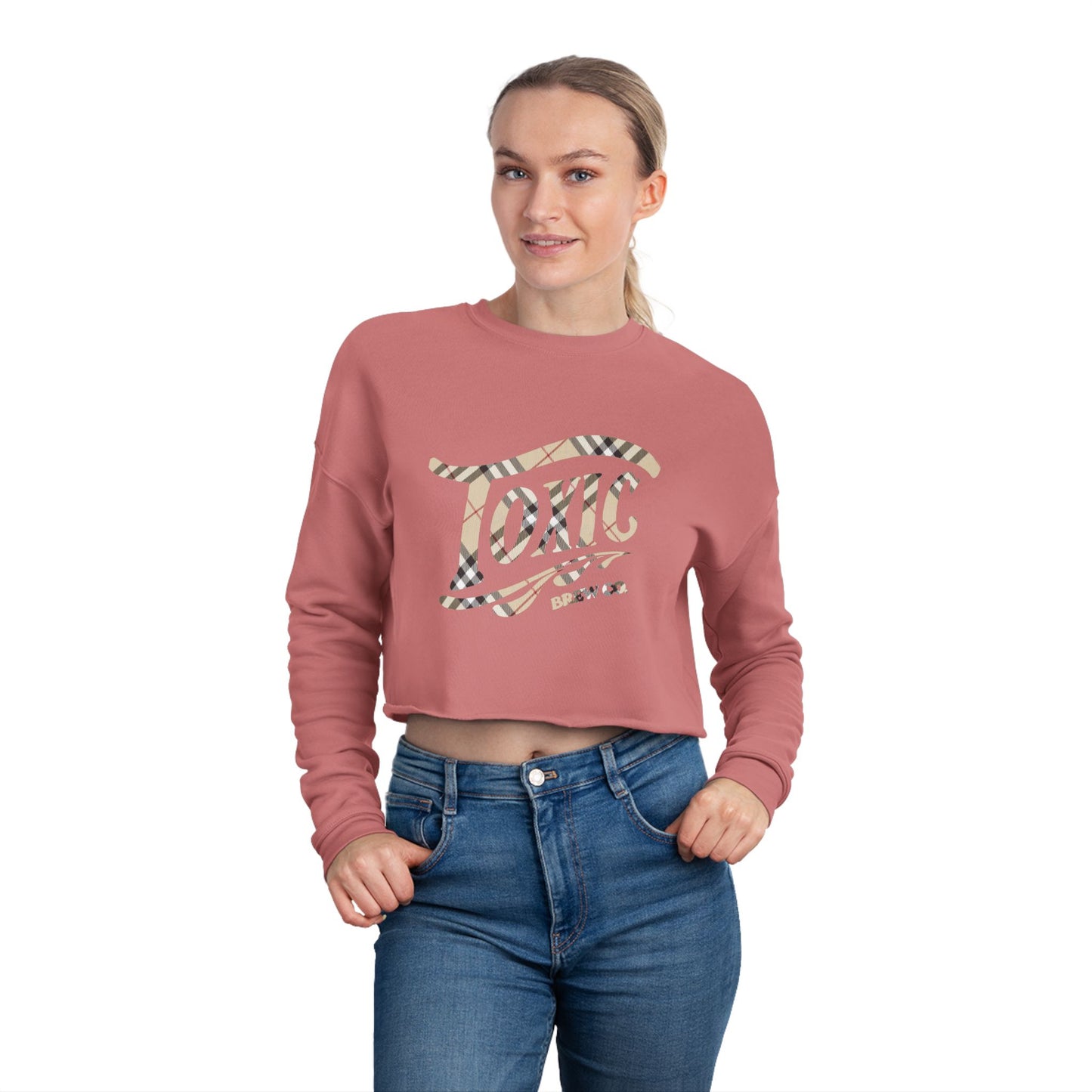 Vintage Pattern B Crop Top Sweatshirt