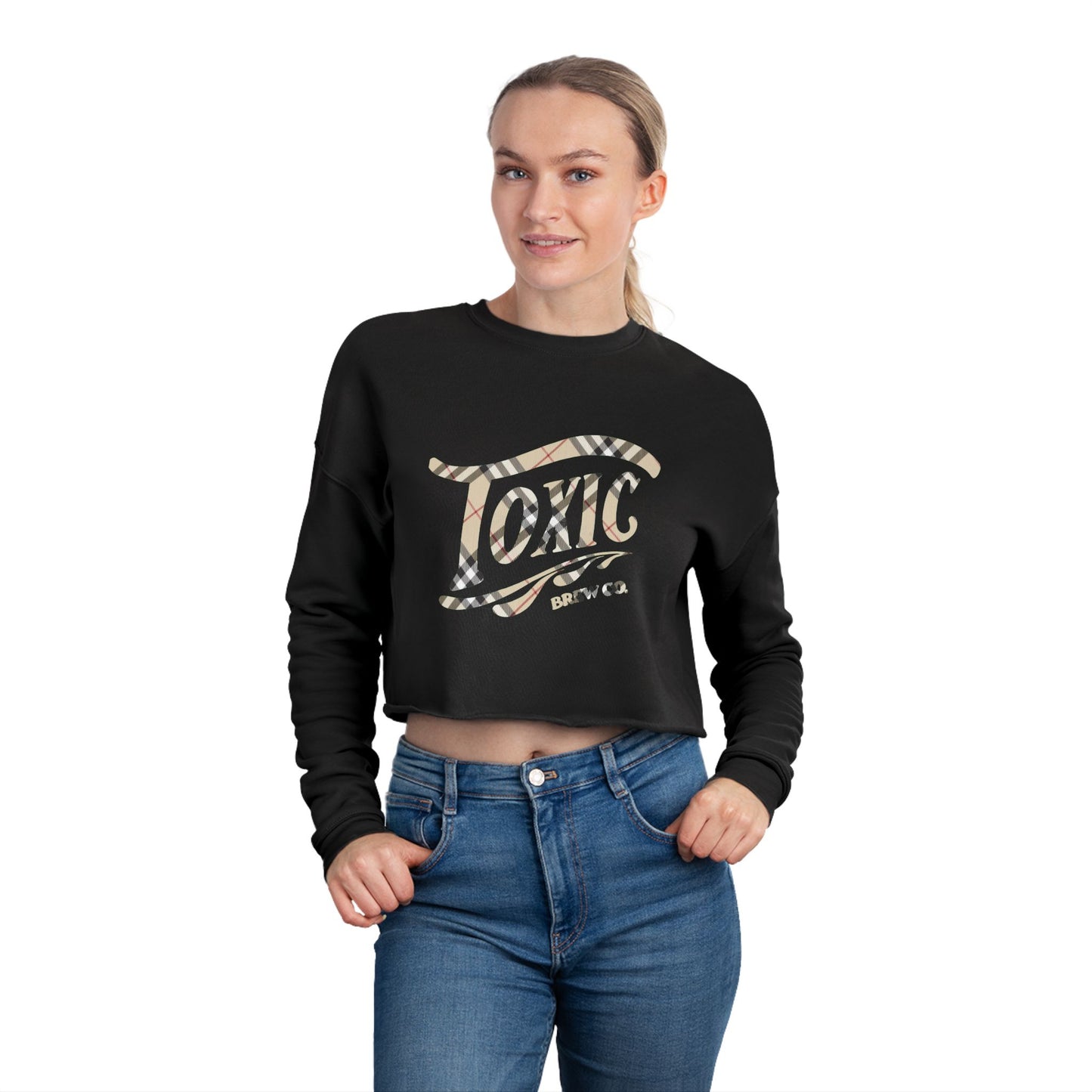 Vintage Pattern B Crop Top Sweatshirt