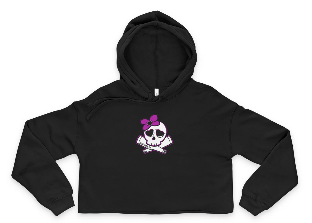 Girl Skelly Crop Top Hoodie