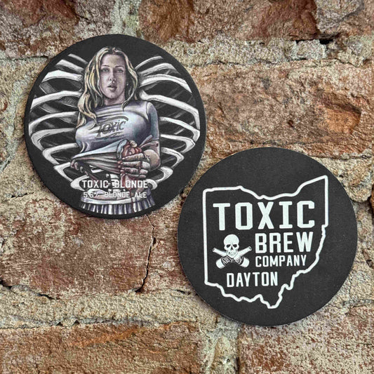 4" Round Coasters: Toxic Blonde